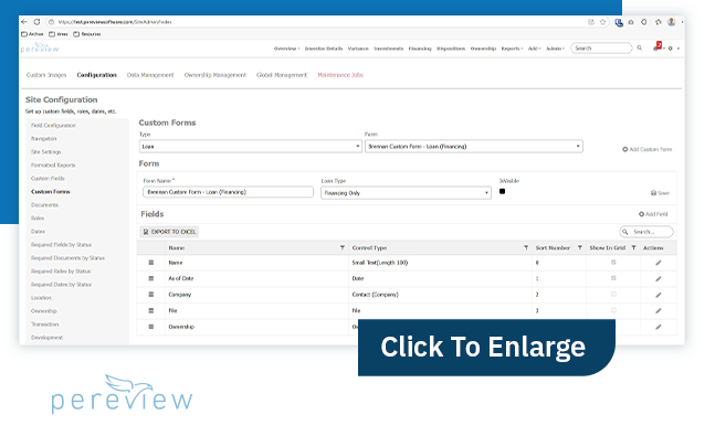 Custom Forms - Financing Config