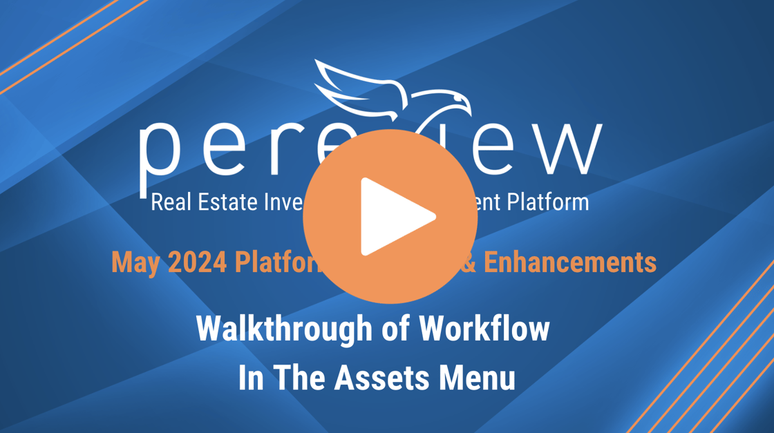 Walkthrough of Workflow in the Assets Menu