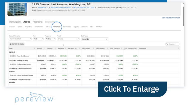 Variance Tab Enhancement